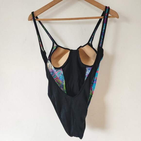 Womens Vintage Catalina Swimsuit 12 One Piece Cheeky High Rise Open Back - Picture 5 of 7